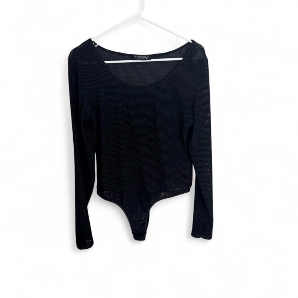 Cosabella black knit long sleeve bodysuit M